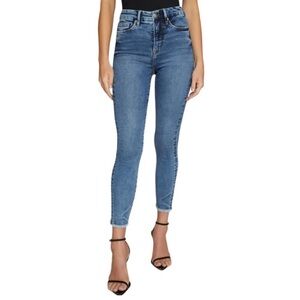 NWT Good American Good Waist Crop High Waist Raw Hem Stretch Jeans 16